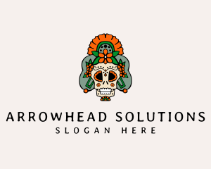 Mexican Floral Skull  logo design