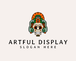 Mexican Floral Skull  logo design