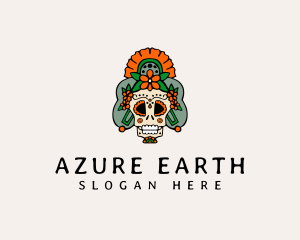 Mexican Floral Skull  logo design