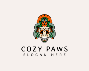 Mexican Floral Skull  logo design