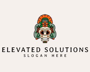 Mexican Floral Skull  logo design