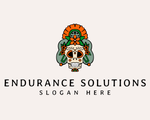 Mexican Floral Skull  logo design