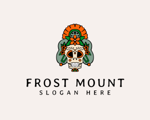 Mexican Floral Skull  logo design