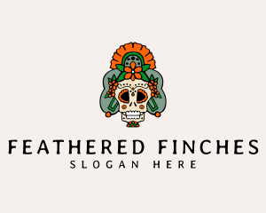 Mexican Floral Skull  logo design