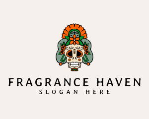 Mexican Floral Skull  logo design