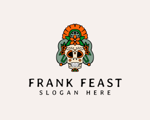 Mexican Floral Skull  logo design