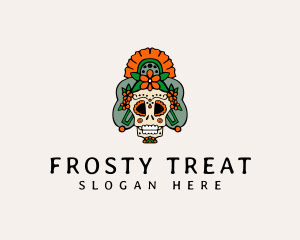 Mexican Floral Skull  logo design