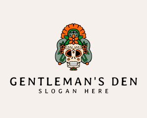 Mexican Floral Skull  logo design