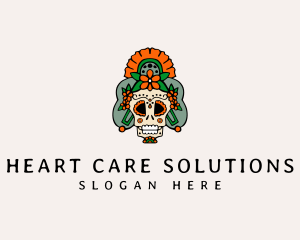 Mexican Floral Skull  logo design