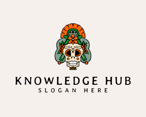 Scary - Mexican Floral Skull logo design