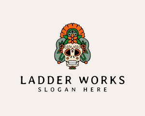 Mexican Floral Skull  logo design