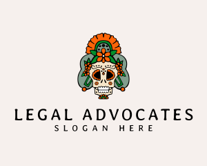 Mexican Floral Skull  logo design