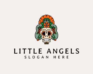 Mexican Floral Skull  logo design