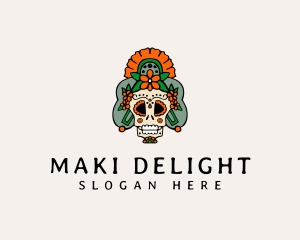 Mexican Floral Skull  logo design