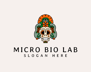 Mexican Floral Skull  logo design