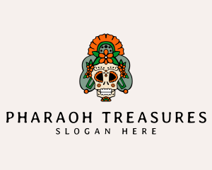 Mexican Floral Skull  logo design