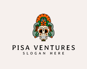 Mexican Floral Skull  logo design