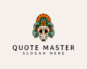 Mexican Floral Skull  logo design