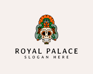 Mexican Floral Skull  logo design