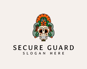 Spooky - Mexican Floral Skull logo design