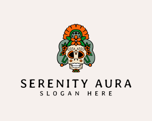 Mexican Floral Skull  logo design