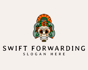 Mexican Floral Skull  logo design