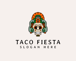 Mexican - Mexican Floral Skull logo design