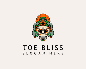 Mexican Floral Skull  logo design