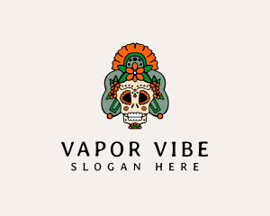 Mexican Floral Skull  logo design