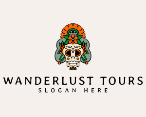 Mexican Floral Skull  logo design