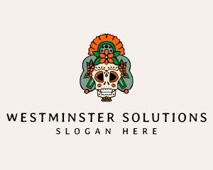 Mexican Floral Skull  logo design