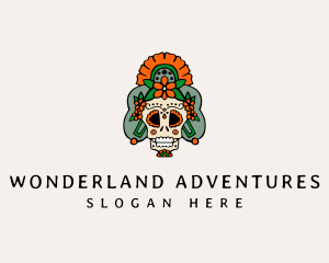 Mexican Floral Skull  logo design