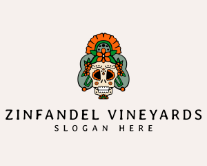 Mexican Floral Skull  logo design