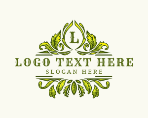 Deluxe - Elegant Gardening Foliage logo design