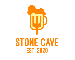 Cave - Beer Mug Fork Restaurant logo design
