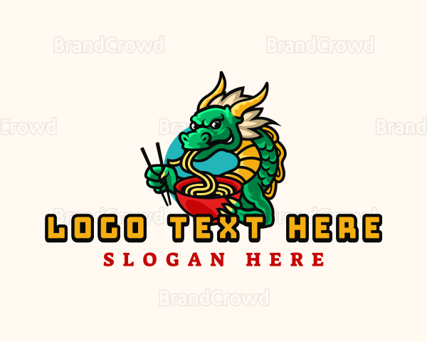 Dragon Noodle Food Logo