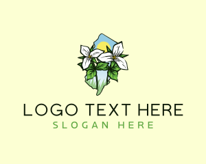 Ghost Orchid - Trillium Flower New Jersey logo design