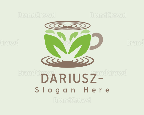 Leaf Tea Coffee Cup Logo