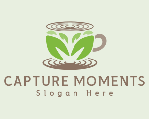 Leaf Tea Coffee Cup Logo