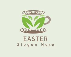 Aroma - Leaf Tea Coffee Cup logo design