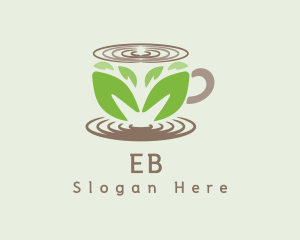 Coffee Shop - Leaf Tea Coffee Cup logo design