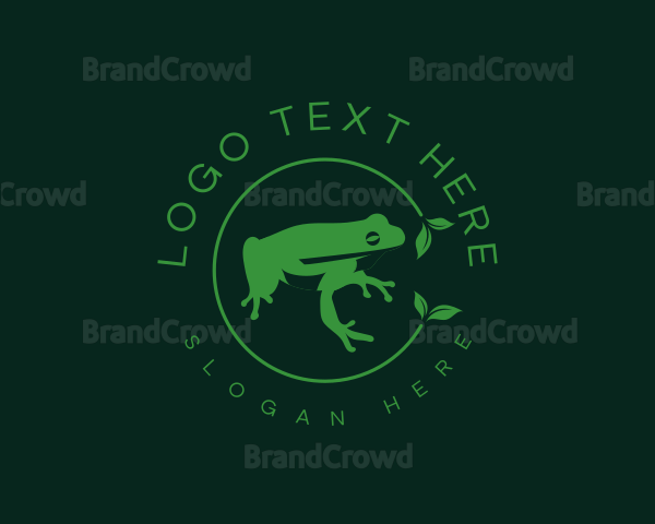 Amphibian Frog Leaf Logo