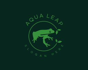 Amphibian - Amphibian Frog Leaf logo design