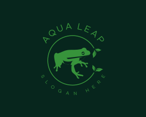 Amphibian Frog Leaf logo design