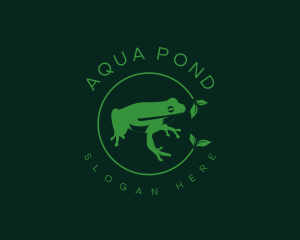 Pond - Amphibian Frog Leaf logo design