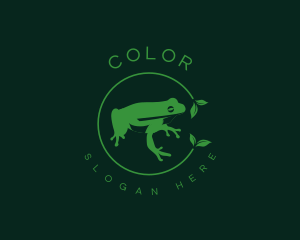 Amphibian Frog Leaf logo design