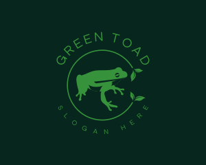 Amphibian Frog Leaf logo design