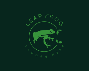 Frog - Amphibian Frog Leaf logo design