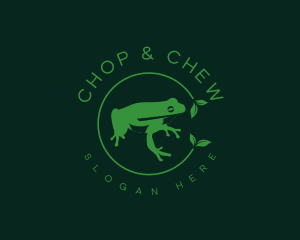 Rainforest - Amphibian Frog Leaf logo design