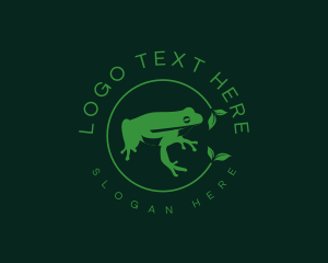 Eco - Amphibian Frog Leaf logo design